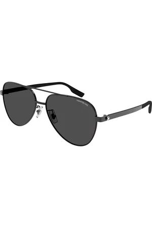 Montblanc MB0182S Ajuste Asiático 001 Gafas de Sol para Hombre Negras