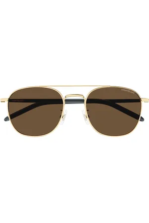 Montblanc MB0271S Ajuste Asiático 004 Gafas de Sol para Hombre Dorados