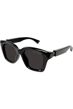 Alexander McQueen AM0432SA Ajuste Asiático 001 Gafas de Sol para Hombre Negras
