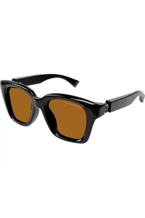 Alexander McQueen AM0432SA Ajuste Asiático 004 Gafas de Sol para Hombre Negras