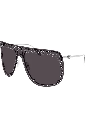 Alexander McQueen AM0313S Ajuste Asiático 012 Gafas de Sol para Hombre Plateadas