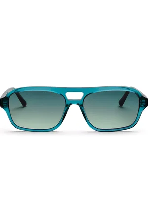Messyweekend BURT Turquoise Gradient Verdes Gafas de Sol para Hombre Azules
