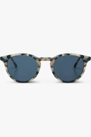 Messyweekend DEPP Snow Leopard Azules Gafas de Sol para Hombre Careyshell
