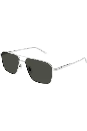 Montblanc MB0278S Ajuste Asiático 001 Gafas de Sol para Hombre Plateadas