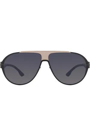 Ic! Berlin IC0002 Carson Negras Matt-Bronze Mesh Gafas de Sol para Hombre Negras