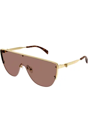 Alexander McQueen AM0457S 002 Gafas de Sol para Hombre Dorados