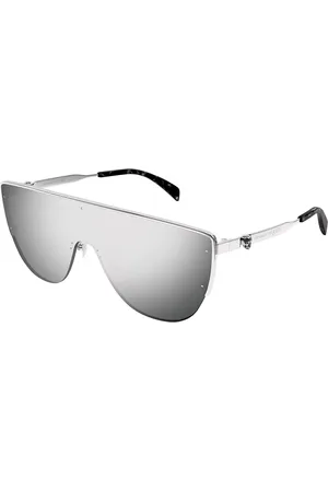 Alexander McQueen AM0457S 004 Gafas de Sol para Hombre Plateadas