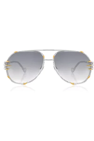 ANNA KARIN KARLSSON THE CLAW PILOT Blancas Dorados Gafas de Sol para Mujer Plateadas