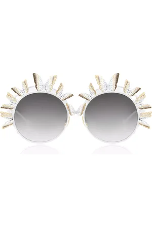 ANNA KARIN KARLSSON THE BUTTERFLY Blancas Gafas de Sol para Mujer Dorados