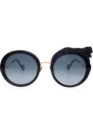 ANNA KARIN KARLSSON ROSE ET LA ROUE CRYSTAL Negras Negras Transparentes Gafas de Sol para Mujer Negras