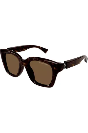 Alexander McQueen AM0432SA Ajuste Asiático 005 Gafas de Sol para Hombre Careyshell