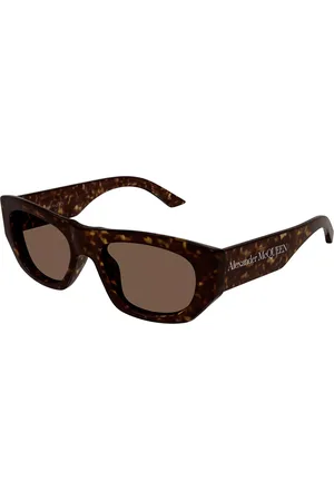 Alexander McQueen AM0450S Ajuste Asiático 002 Gafas de Sol para Hombre Careyshell