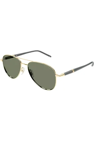 Montblanc MB0345S Ajuste Asiático 004 Gafas de Sol para Hombre Dorados