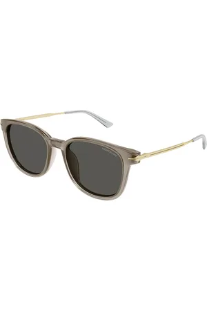 Montblanc MB0304SA Ajuste Asiático 004 Gafas de Sol para Hombre Marrones