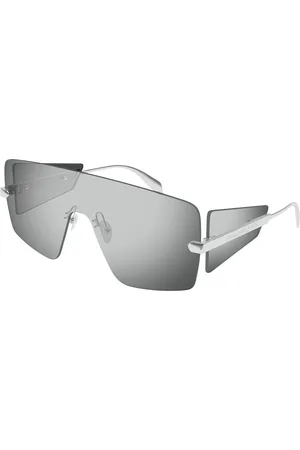 Alexander McQueen AM0460S Ajuste Asiático 002 Gafas de Sol para Hombre Plateadas