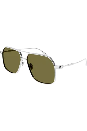 Alexander McQueen AM0372S 003 Gafas de Sol para Hombre Plateadas