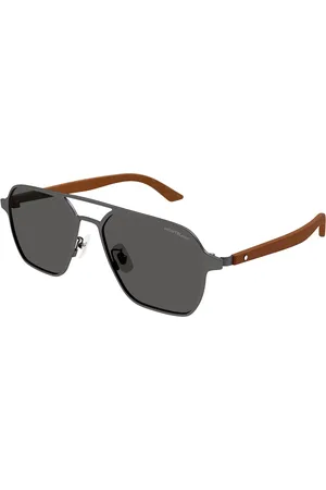 Montblanc MB0360S Ajuste Asiático 006 Gafas de Sol para Hombre Plateadas