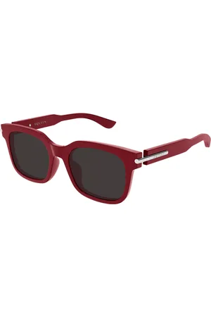 Alexander McQueen AM0496SA Ajuste Asiático 003 Gafas de Sol para Hombre Borgoña