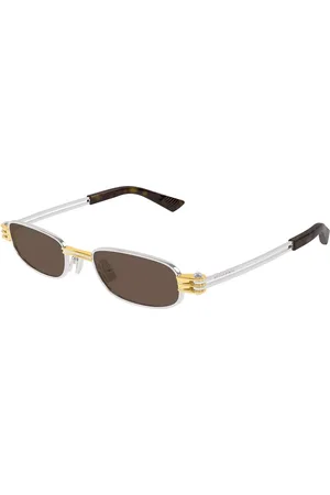 Bottega Veneta BV1381S 001 Gafas de Sol para Hombre Plateadas