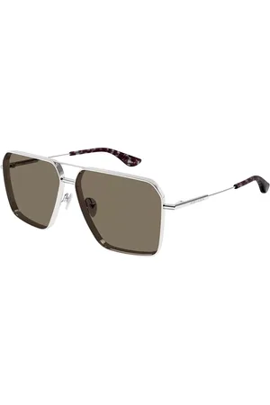 Alexander McQueen AM0500S 002 Gafas de Sol para Hombre Plateadas
