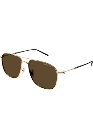Montblanc MB0417SA Ajuste Asiático 003 Gafas de Sol para Hombre Dorados