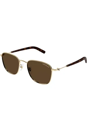 Montblanc MB0392SA Ajuste Asiático 004 Gafas de Sol para Hombre Dorados