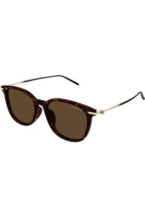 Montblanc MB0416SA Ajuste Asiático 003 Gafas de Sol para Hombre Careyshell