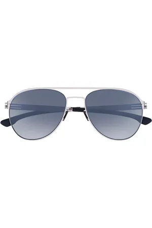Ic! Berlin IC0037 Attila L. Chrome Gafas de Sol para Hombre Plateadas