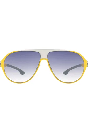 Ic! Berlin IC0002 Carson Acid Amarillas-Pearl Mesh Gafas de Sol para Hombre Amarillas