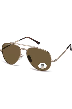 Montana Montana Gafas Recetadas MP185 Polarized MP185A Gafas de Sol para Hombre Dorados