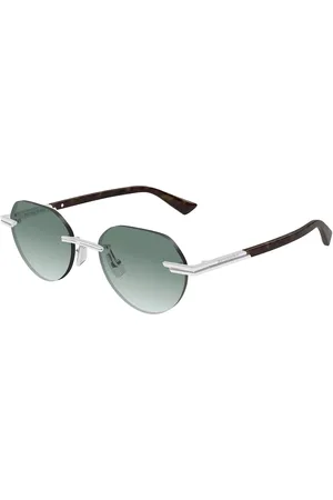 Bottega Veneta BV1379S 002 Gafas de Sol para Hombre Plateadas