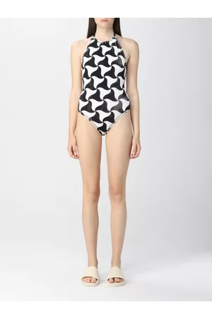 Bottega Veneta Bañador de una pieza con estampado Wavy Triangle de