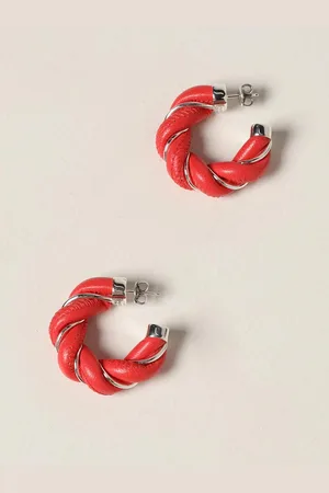 Bottega Veneta Pendientes Twist de cuero entrelazado