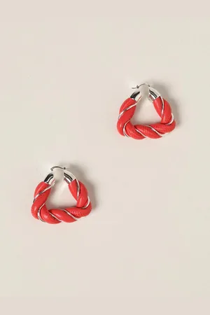 Bottega Veneta Pendientes Twist de cuero entrelazado