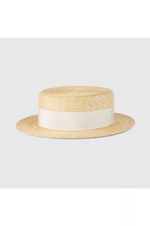 Gucci Mujer Ala Ancha - Sombrero de Ala Ancha de Rafia, Talla L