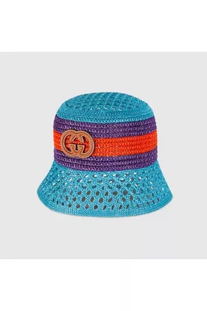 Gucci Mujer Sombreros - Sombrero Tipo Pescador Viscosa Efecto Rafia, Talla L