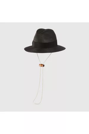 Gucci Mujer Ala Ancha - Sombrero de Ala Ancha Efecto Rafia con Lazo, Talla XS