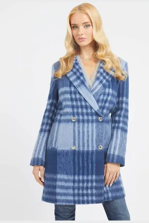 Guess Abrigo A Cuadros De Mezcla De Lana