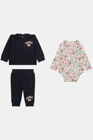 Guess Conjunto De Sudadera, Bodi Y Pantalón Estampado Integral