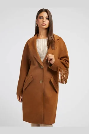 Guess Abrigo Mezcla De Lana Flecos