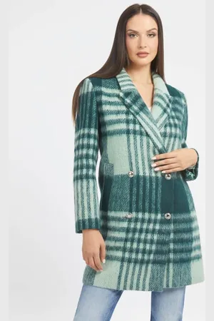 Guess Abrigo A Cuadros De Mezcla De Lana
