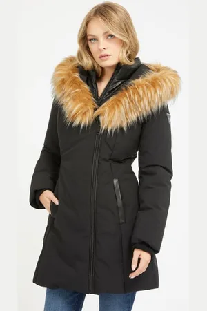 Guess Chaqueta Con Capucha De Pelo Sintético