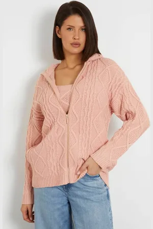 Guess Cárdigan Con Capucha Y Cremallera