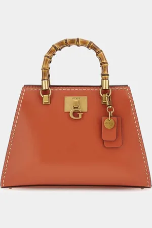 Guess Bolso De Mano Stephi Con Asas De Bambú