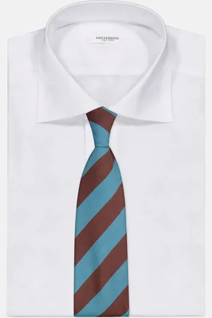 Gutteridge CORBATA DE LANA Y SEDA DE 5 PLIEGUES CON RAYAS DIAGONALES