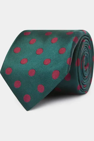 Gutteridge Corbata de seda con estampado de lunares macro