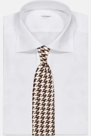 Gutteridge Corbata de punto de lana pied de poule