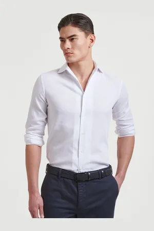 Gutteridge Camisa de cuello semifrancés de algodón teñido en prenda