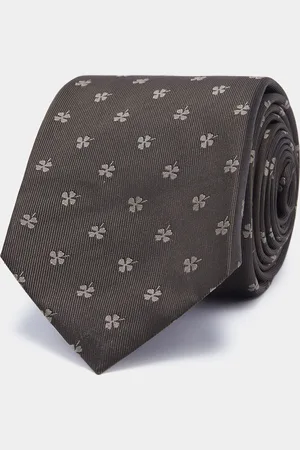 Gutteridge Corbata de sarga de seda con tréboles