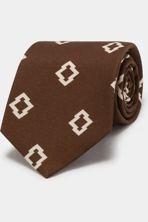 Gutteridge Corbata de seda con estampado étnico